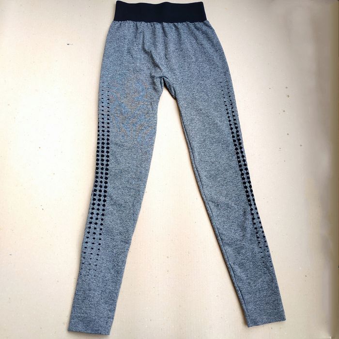 Леггинсы серые круги градиент для спорта для девочек Размер S НОВЫЕ