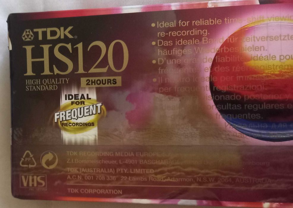 TDK HS120 VHS Video Cassete Tape