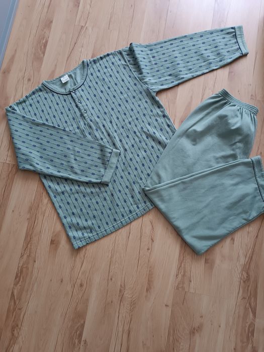 XL ciepła piżama męska Namar długi rękaw długie spodnie khaki