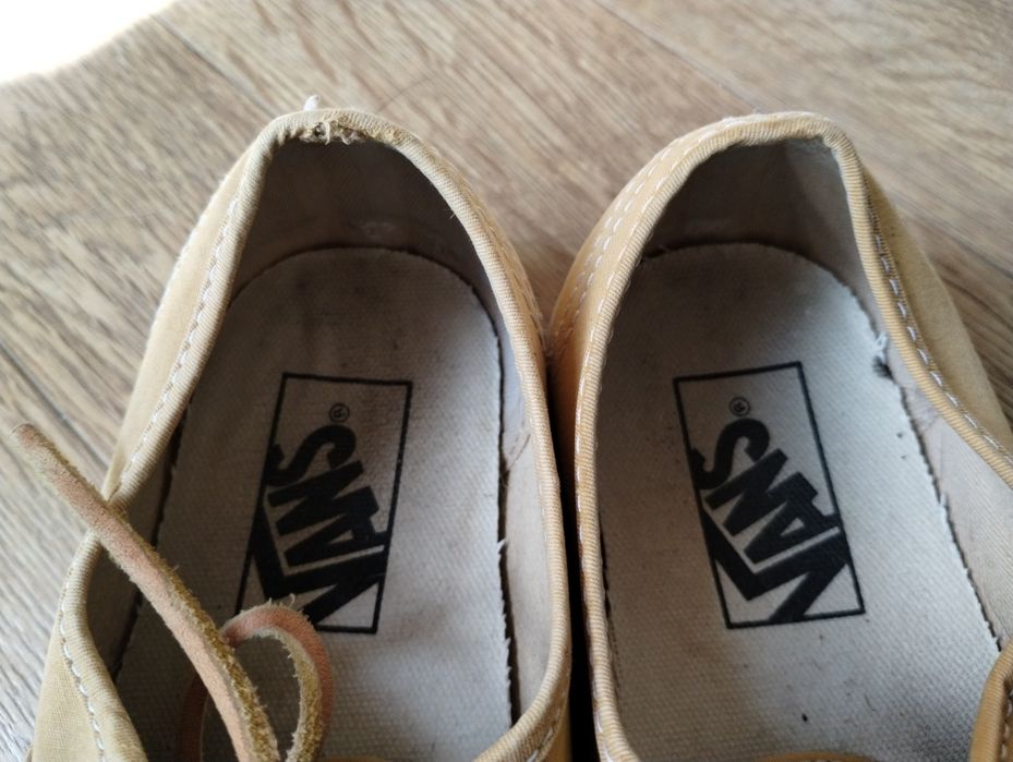 Żółte trampki sneakersy Vans z rzemykami