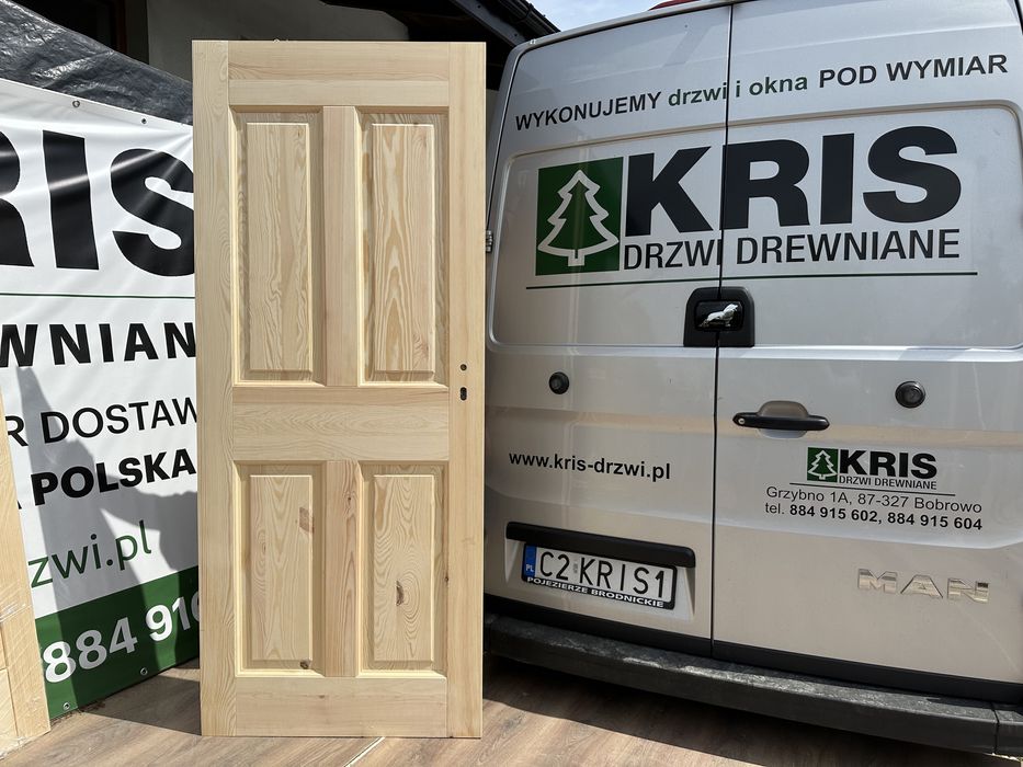 Drzwi wewnętrzne drewniane  lite sosnowe Na Każdy wymiar Cała Polska