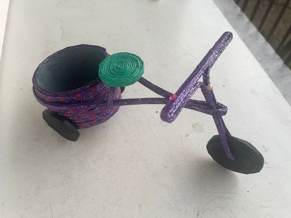 Rowerek z wikliny papierowej-rękodzieło.