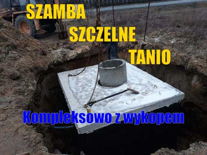Zbiorniki betonowe-Betonowe szamba 7m3 Kompleksowo z wykopem