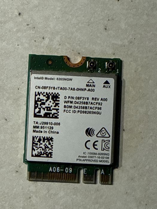 Wi-Fi + bluetooth модуль Intel 8265NGW