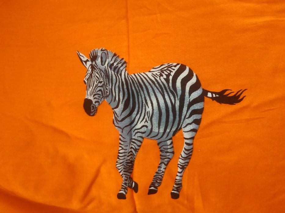 Chusta szal pomarańczowy zebry nowy