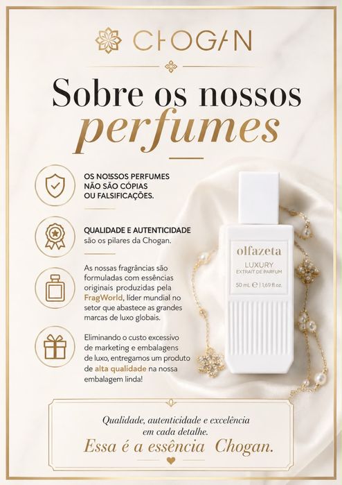 Perfumes Chogan com 30% extrato de essência