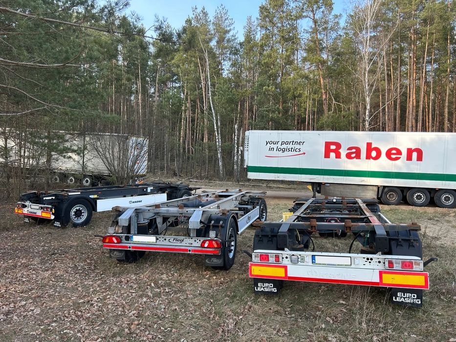 Krone BDF PRZYCZEPA / PODKONTENEROWA / POD KONTENER / OPONY 385/65 R 22.5 / DOSTĘPNE 3 SZTUKI DO WYBORU / TRANSPORT DO 100 KM GRATIS !!  3 SZTUKI / Transport przyczepy do 100 km gratis / przyczepa BDF