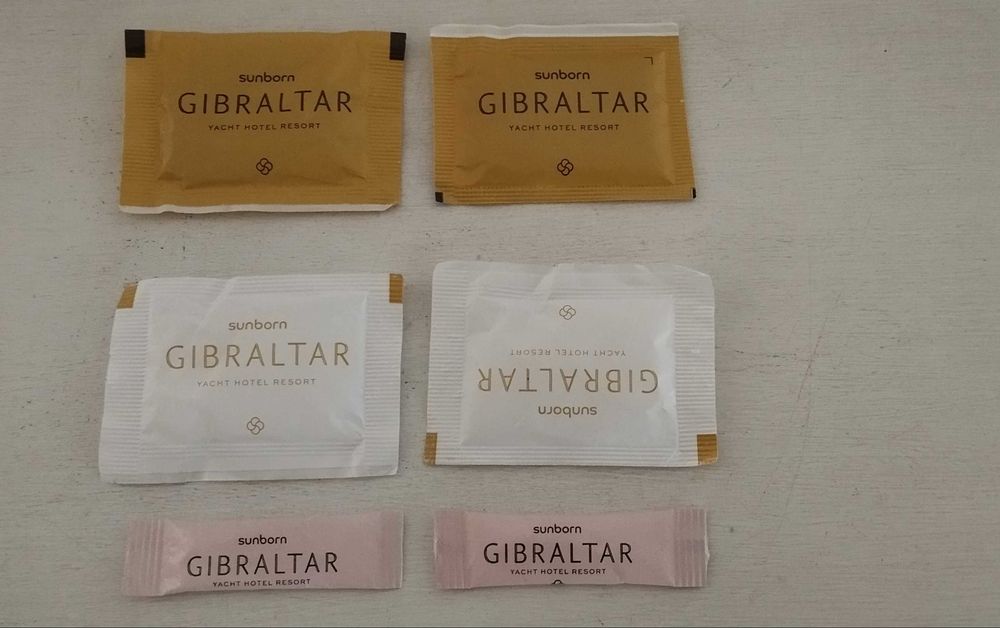 Açúcar pacotes colecionadores Gibraltar e Espanha