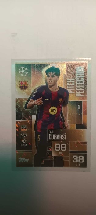 Karta Match Attax 2025/26 Pau Cubarsí Pitch Perfection.