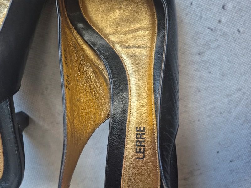 Lerre czółenka avant garde szpic leather skóra archive 00s handmade