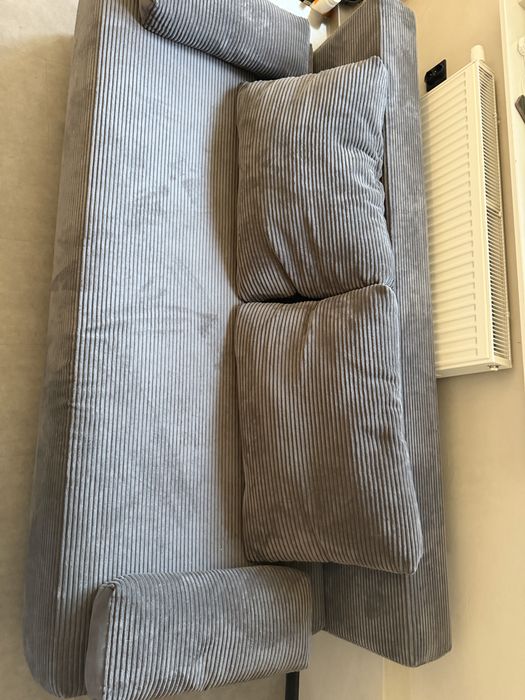 Kanapa sofa sztruksowa szara 200/140