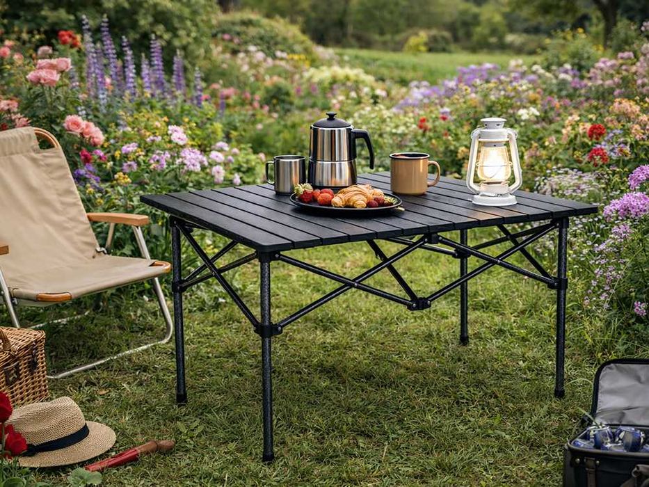 Stolik turystyczny składany przenośny na plażę i biwak Składany stolik campingowy turystyczny do ogrodu i namiotu