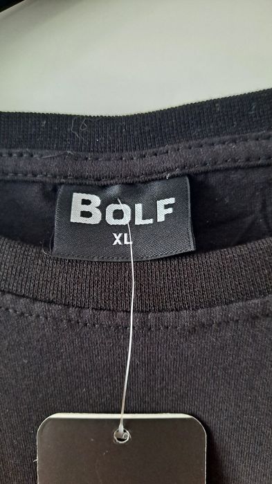 Nowa czarna ,  bluza  Bolf z nadrukiem .