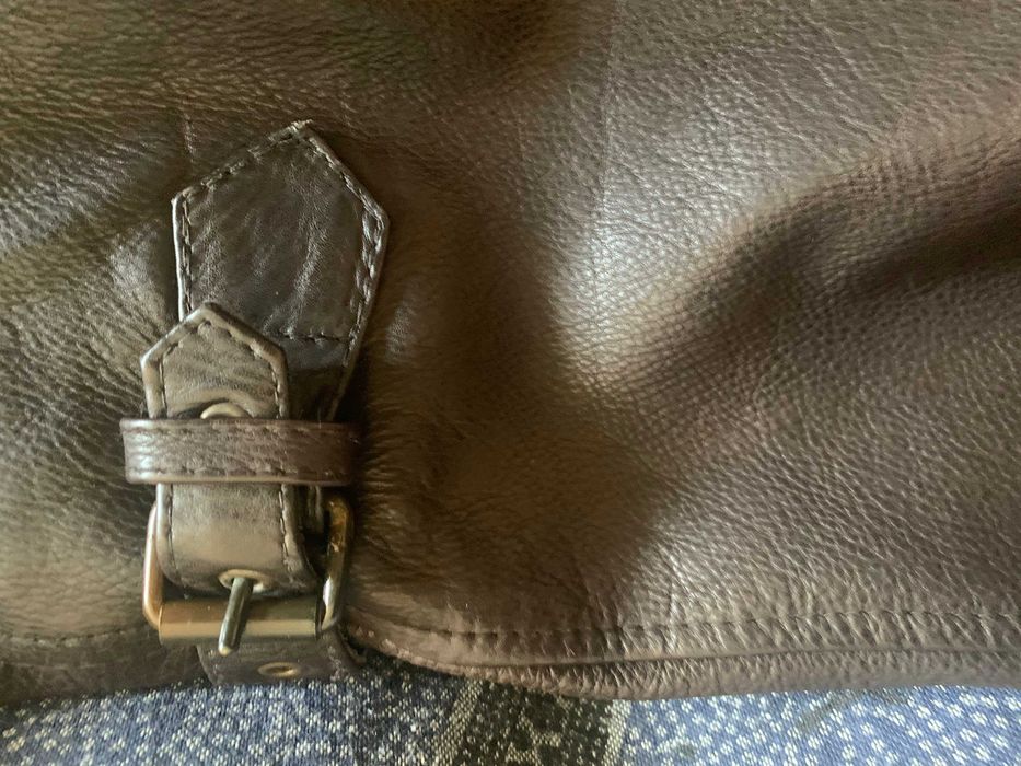 BLUSÃO em pele castanha, XXL, da Casa das Peles