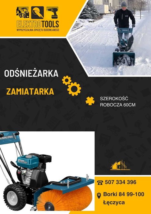Odśnieżarka zamiatarka wynajem maszyn narzędzi wypożyczalnia