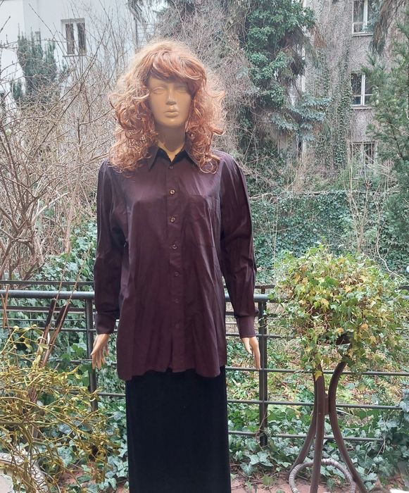 Piękna koszula opalizujący burgund 42 oversize C&A