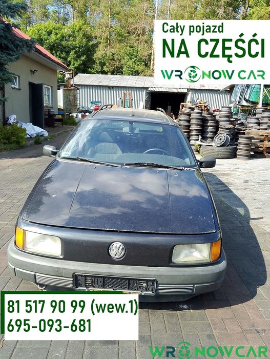 Volkswagen Passat B3 (88-91r.) 1.9 D 68KM. Silnik 1Y Skrzynia ALY pasuje do ALA, ALB, ALS ,ARC,AGC,AFE,AMA lakier LA9V.Cały na części. GWARANCJA !!!  Przód Tył Zestaw Komplet Drzwi Klapa Zderzak Błotnik Maska Grill Atrapa Szyba Pas Lampa Lusterko Boczki F