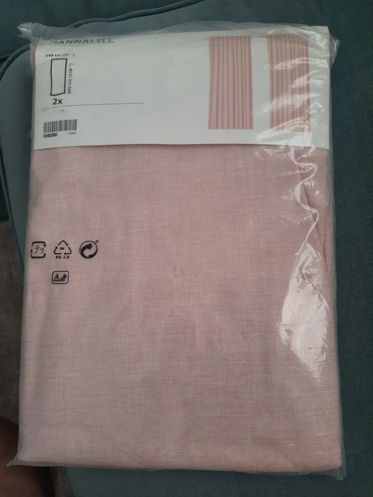 Cienkie zasłony IKEA Hannalill 2szt. 145x300 cm. róż antyczny Nowe