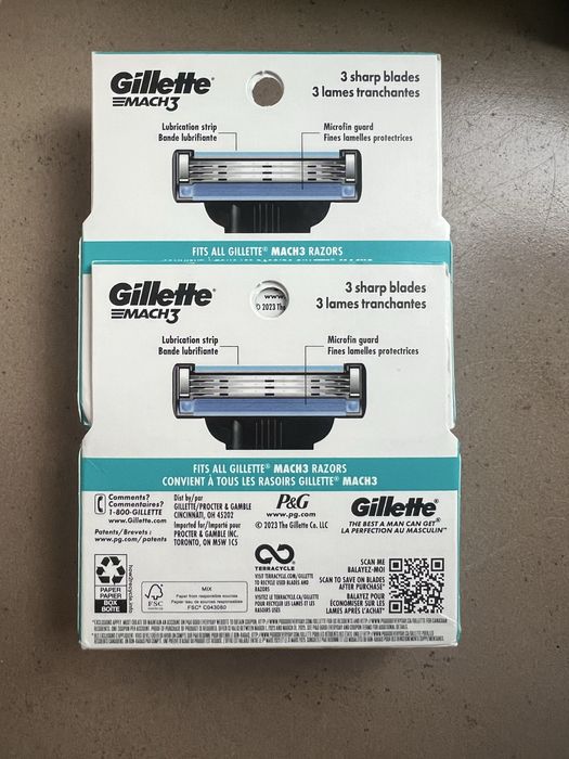 Змінні картриджі для гоління чоловічі (леза) Gillette Mach 3, 4 шт