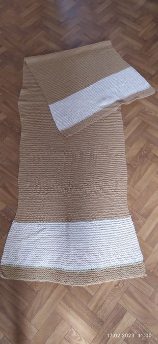Szal wełniany ręcznie robiony Vintage