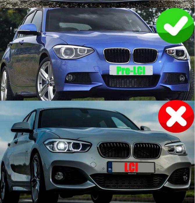 Lip frontal para choques preto brilhante BMW série 1 F20 F21 Pack M 2010-2019