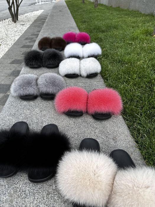 Тапки с мехом , тапулі з натуральним хутром