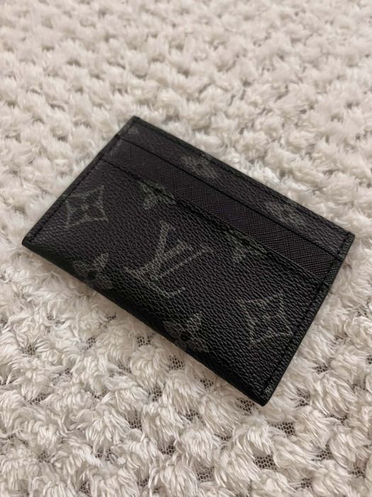 Louis Vuitton leather double card holder skórzany portfel na karty