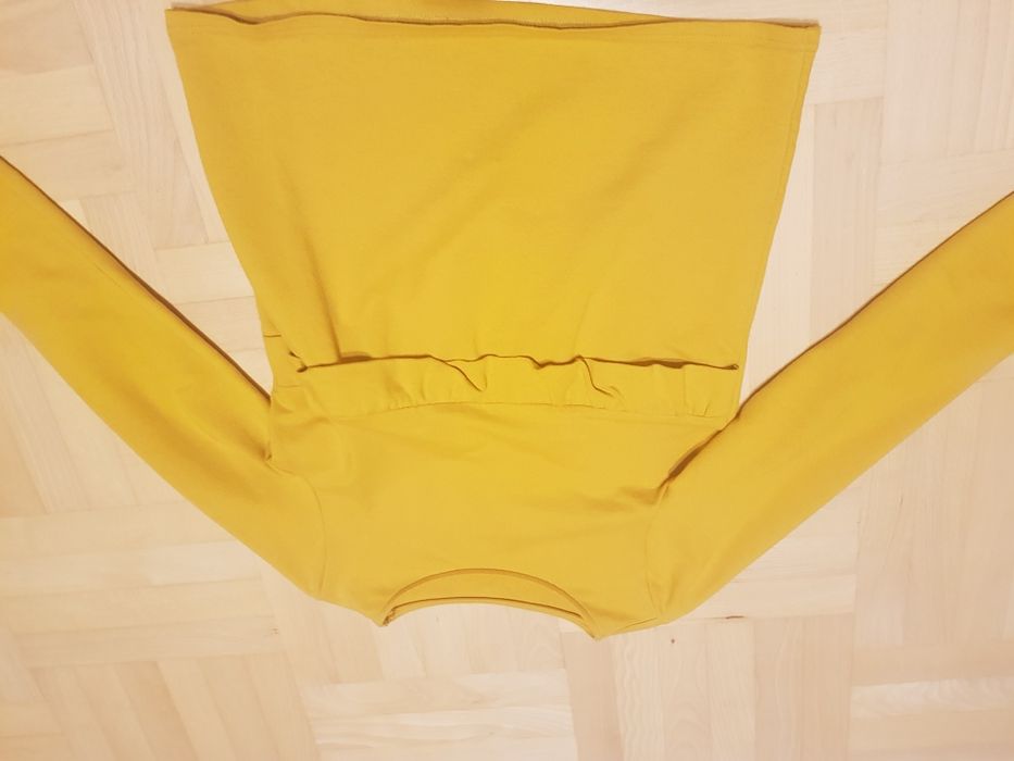 Bluza do karmienia z falbanką musztardowa