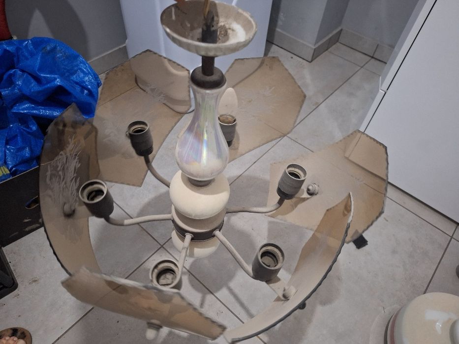 Lampa/żyrandol 5-ramienny szklany