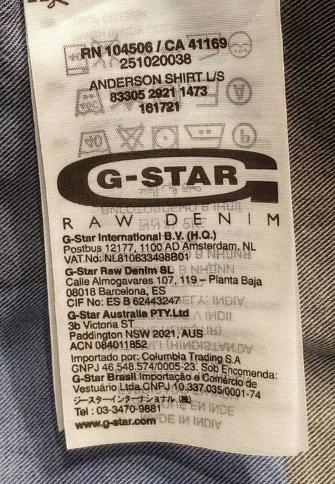 G-Star Raw Oryginalna koszula długi rękaw kratka  Roz.L