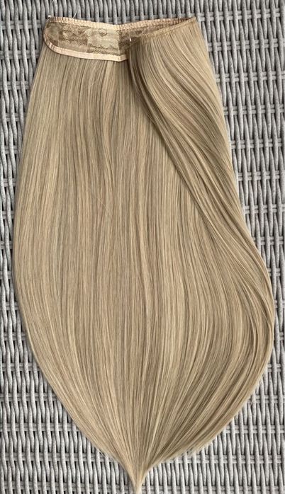 Premium Ultra włosy doczpeiane, popielaty blond,  włosy na żyłce 100.