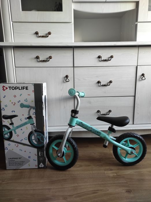 Rowerek biegowy Toplife miętowy 2+ Lekki, stabilny, stan bardzo dobry!