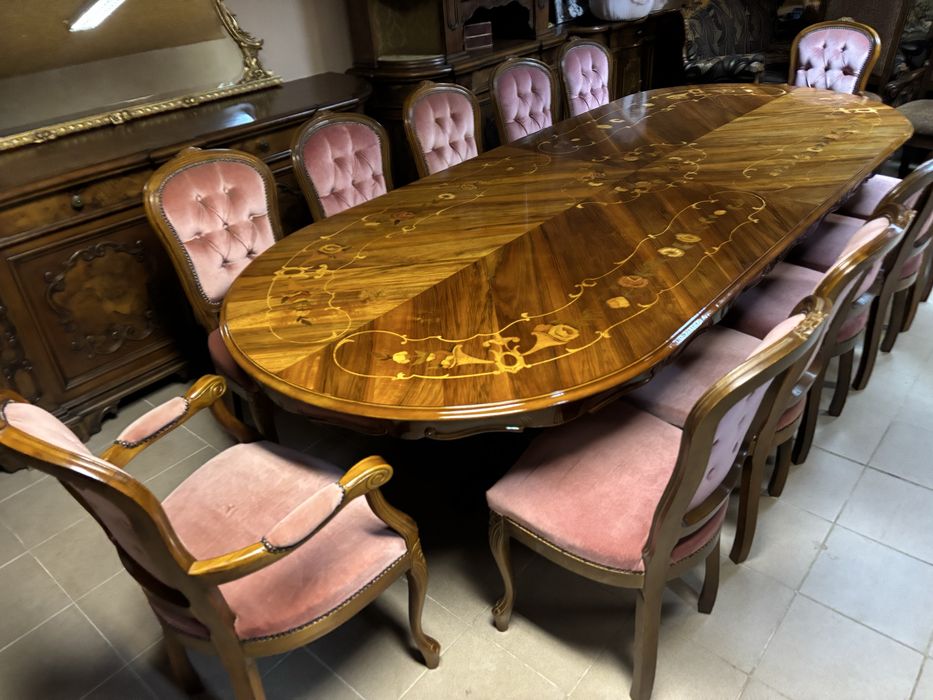 Włoski Stylowy Zestaw stół 300 cm + 12 krzeseł (przedsprzedaż) italy