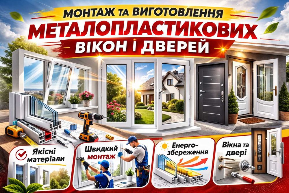 Монтаж та виготовлення металопластикових вікон і дверей