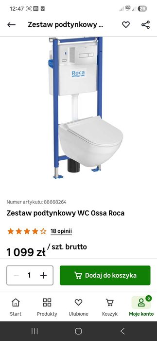 Tytuł: Roca Ossa Zestaw Podtynkowy WC Stelaż + Deska Wolnoopadająca Nowy