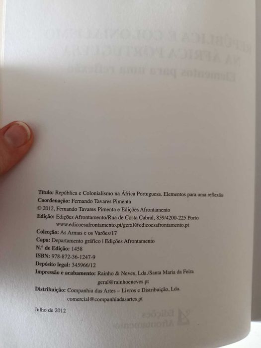 Livro República e Colonialismo na África Portuguesa, Fernando Pimenta