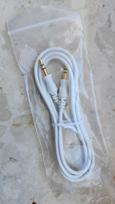 Kabel audio AUX jack 3.5 wtyk stereo - 3.5 wtyk stereo 1m biały