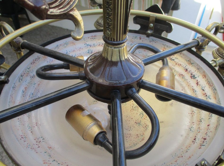 Candeeiro Lindíssimo de teto de sala antigo como novo 9 lâmpadas