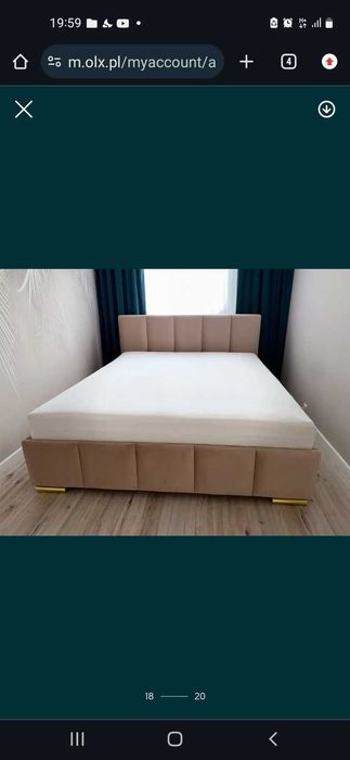 PRODUCENT  OKAZJA Łóżko Tapicerowane Stelaż Metalowy Pojemnik