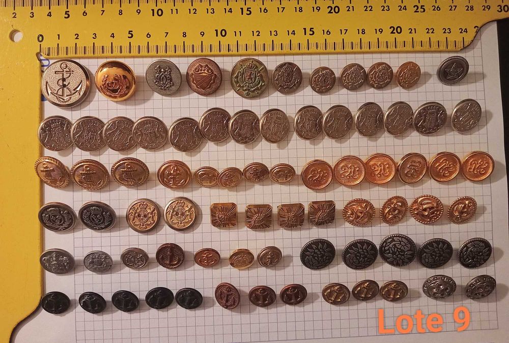 6 Lotes de botões vintage