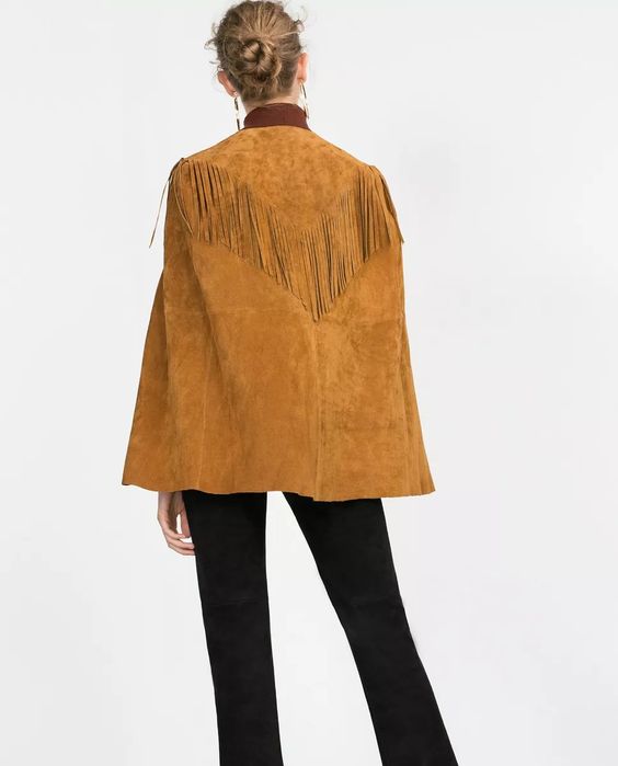 Накидка ZARA CAMEL STUDIO 100% шкіра