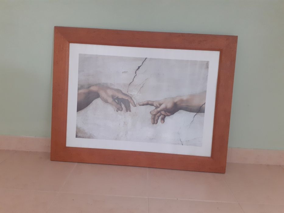 Quadro a mão de Deus, ou a criação de Adão. MiguelÂngelo