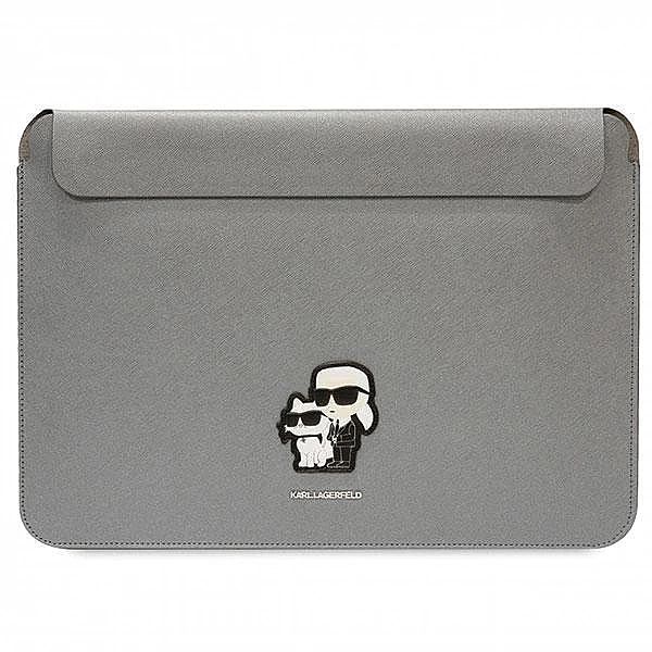 Pokrowiec Karl Lagerfeld Saffiano Karl&Choupette na laptopa 14" - sreb