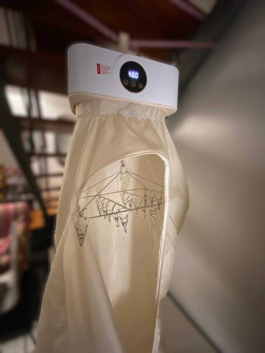 Secador de Roupa Dobrável com Tomada + Percha Extra