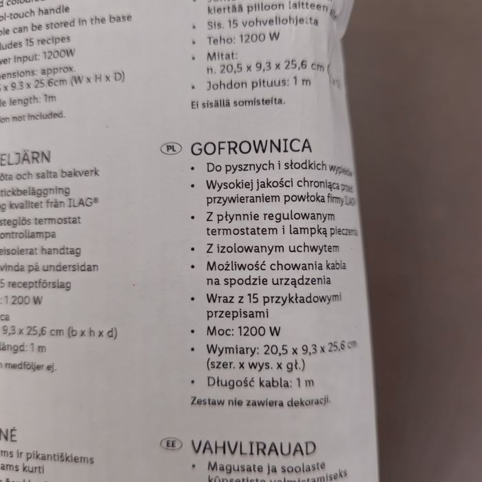 Gofrownica nowa z Lidla