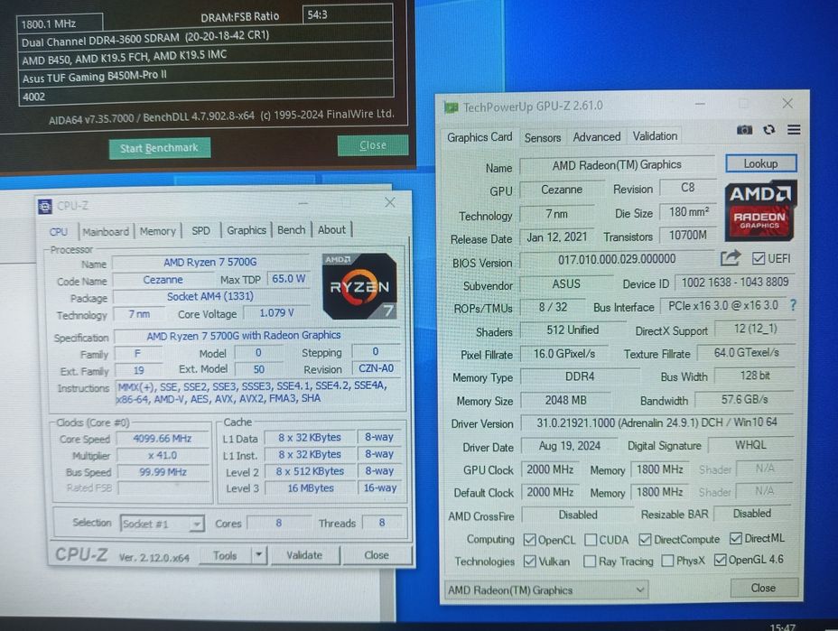 Безшумный игровой ПК.  Ryzen 7 5700g, 32gb озу, 256gb m2
