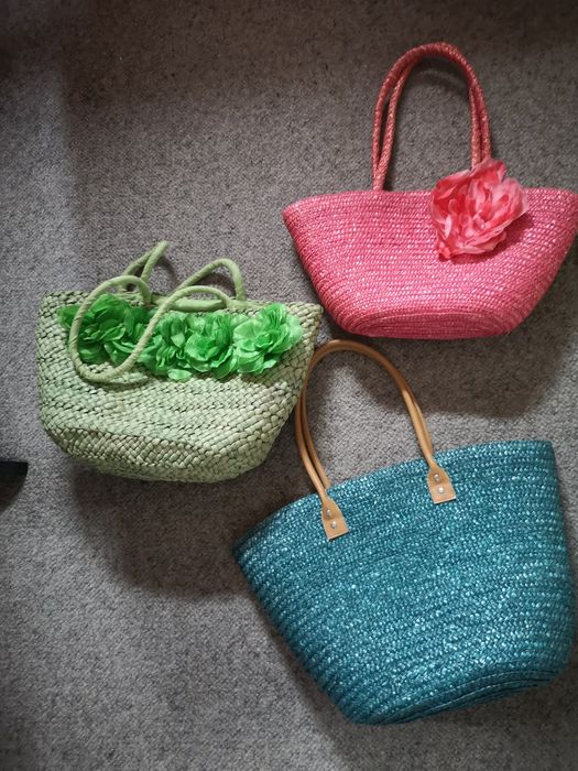 Torebka koszyk słomiany koszyczek wiklinowy torba plażowa