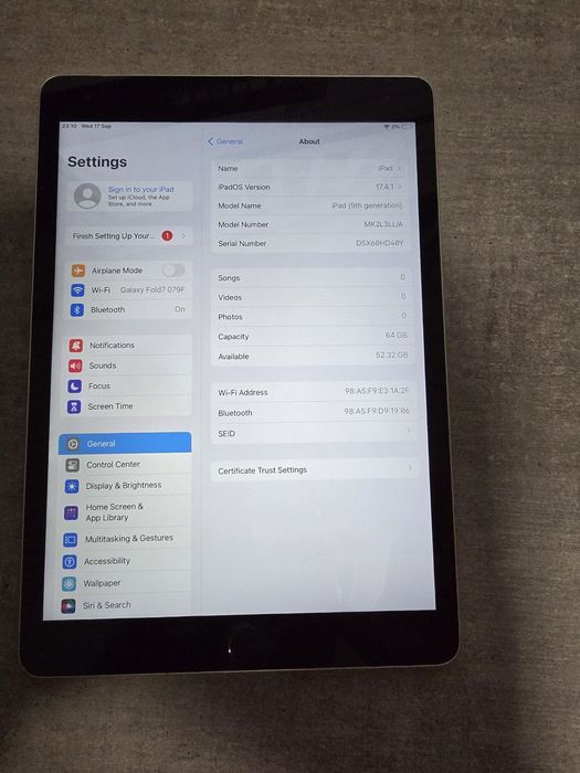 iPad 9 покол. 2021р. 64GB. Silver. Без обмежень Гарантія