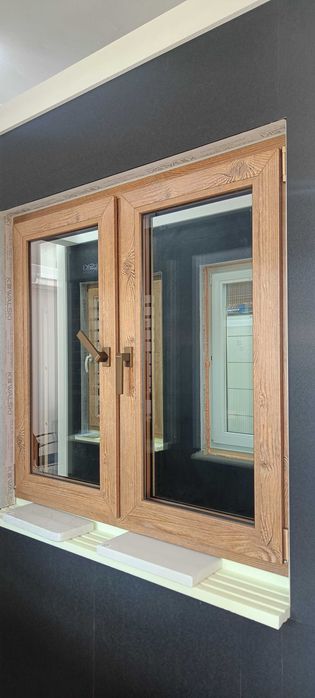 Okno 1190x1135 vintage pine/vintage pine 3 szyby #OK28