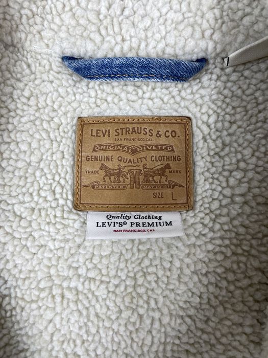 Kurtka damska Levi’s sherpa type 3 trucker polar jeansowa premium